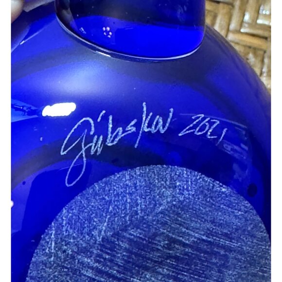 Art Glass Handcrafted Glass Pitcher By Josh Klein 2021 Artist Signed - Picture 6 of 7